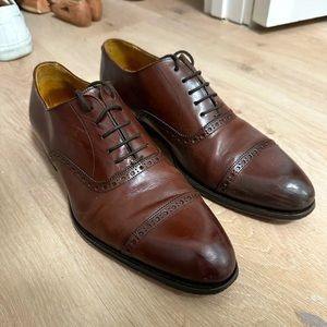 SUITSUPPLY Dark Brown Captoe Quarter Brogue Oxfords Size 44/11 (Used)